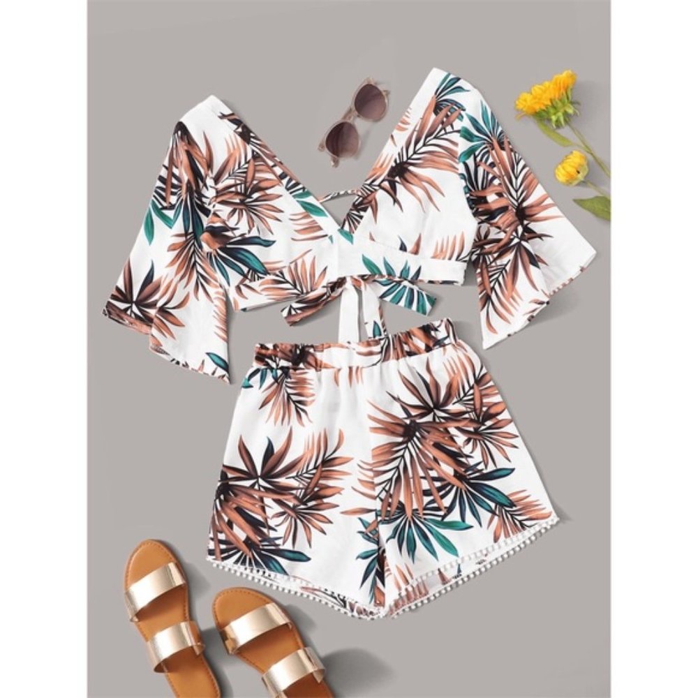 NWT Shein 2Pc Tropical Short Set